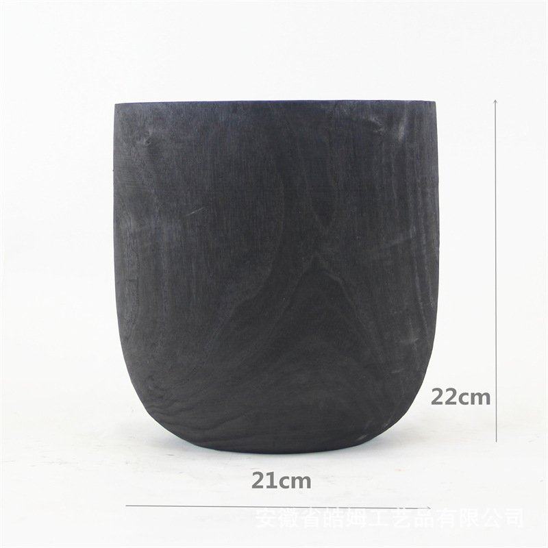 厂家销售手工碳化黑木质装饰花桶书画桶家居酒店别墅装饰器皿摆件,家居饰品,花盆,淘宝优惠券,粉丝福利购,淘宝优惠卷