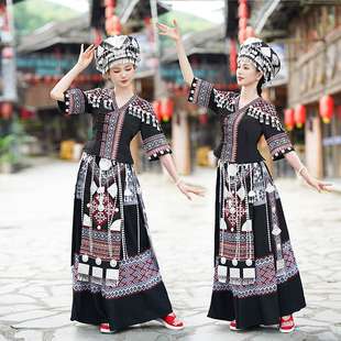 贵州苗寨旅拍苗族服装成人新苗疆风舞蹈演出云南侗族少数民族服饰