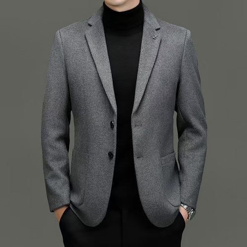 小个子男羊毛白鸭绒可拆内胆西服
