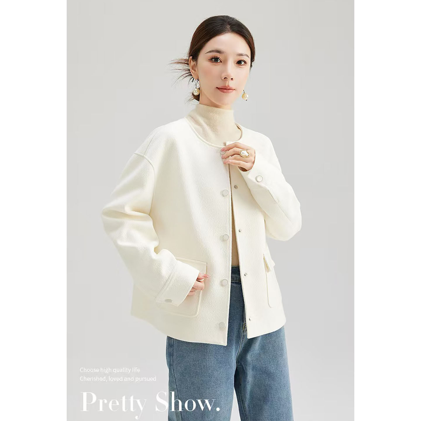 圆领外套女高级感女衣服2026新款春天女士小香风气质外套女小个子