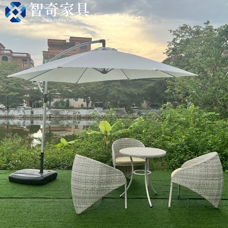户外露天桌椅三件套庭院阳台花园休闲创意 茶几 室外藤编桌椅