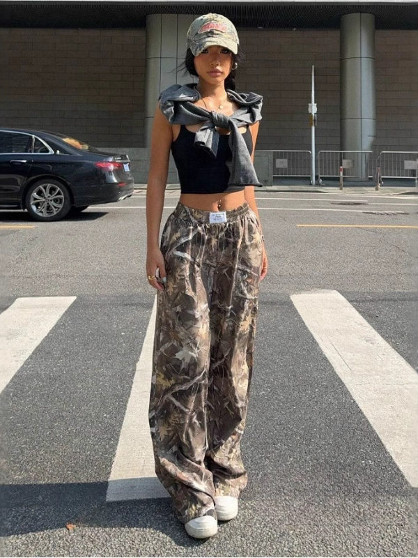 Loose and Slimming Floor Length Casual Pants Loose Floor-Length Casual Pants