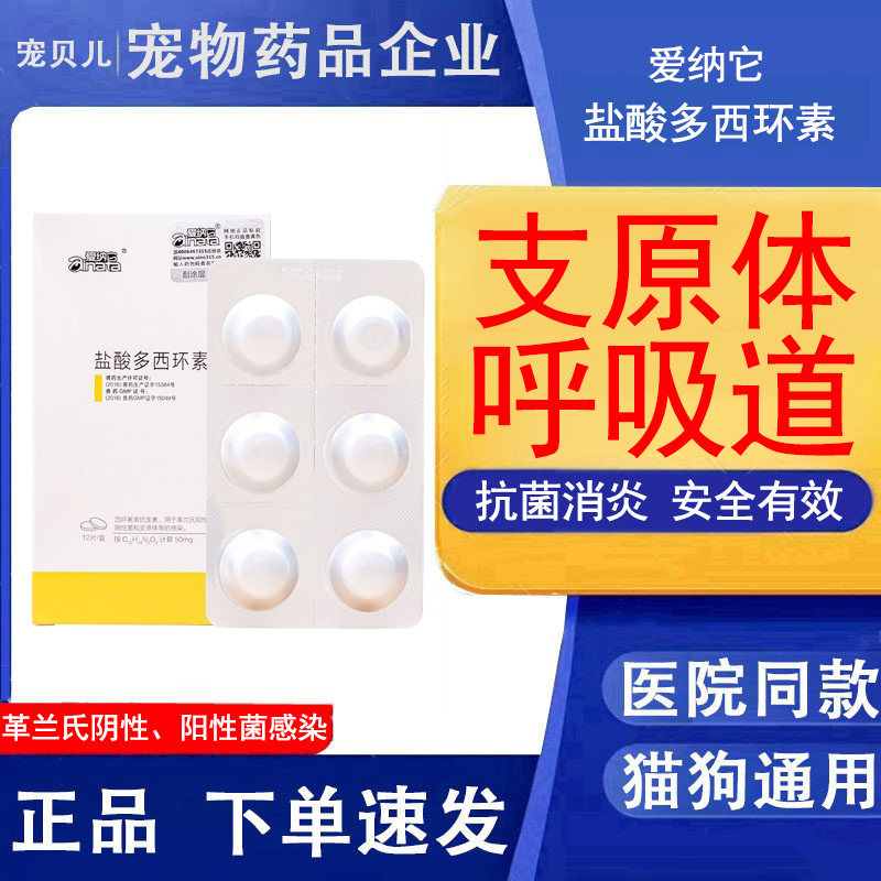 爱纳它喘宁宠物药品猫狗通用多西环素呼吸道支原体感染抗菌狗消炎