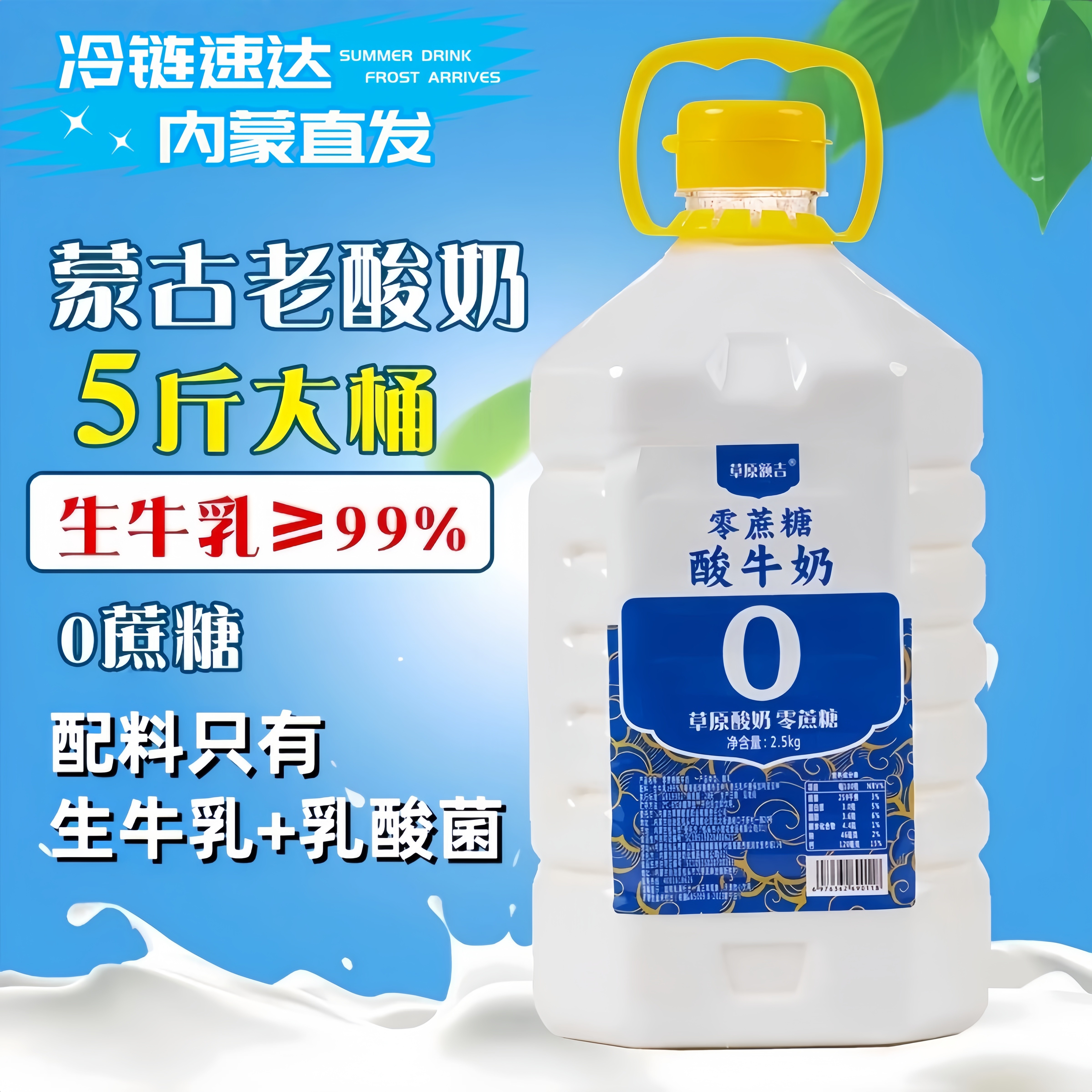内蒙古老酸奶2.5kg大桶草原额吉零蔗糖酸牛奶冷萃干噎酸奶原料5斤,咖啡/麦片/冲饮,低温酸奶,淘宝优惠券,粉丝福利购,淘宝优惠卷