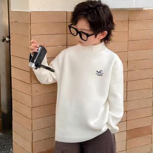 新款秋冬儿童装纯色混纺毛衣