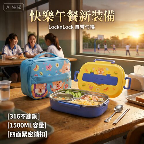 乐扣乐扣大分格316不锈钢餐盘