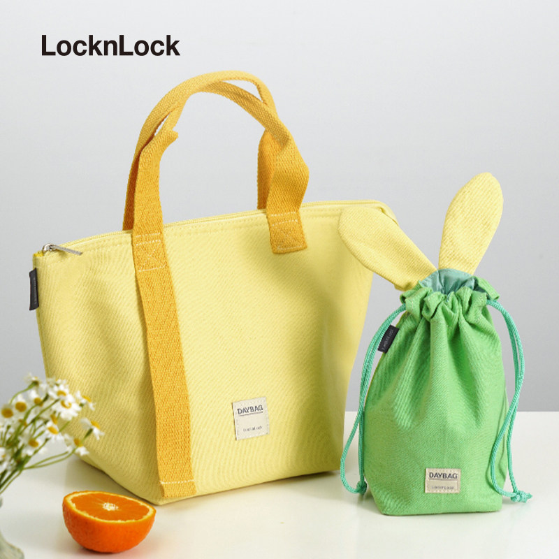 乐扣乐扣便当包上班族饭盒袋保温加厚铝膜手提便携日式帆布包袋,收纳整理,饭盒袋,淘宝优惠券,粉丝福利购,淘宝优惠卷