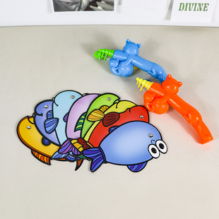 儿童钓鱼玩具可伸缩鱼竿强磁性英语认知卡可擦写课堂互动教学教具