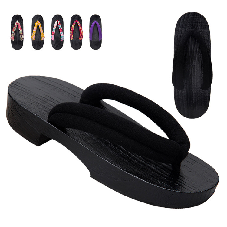 休闲女日式平底凉拖鞋cos人字拖厚底木拖鞋夏和风少女防滑木屐鞋