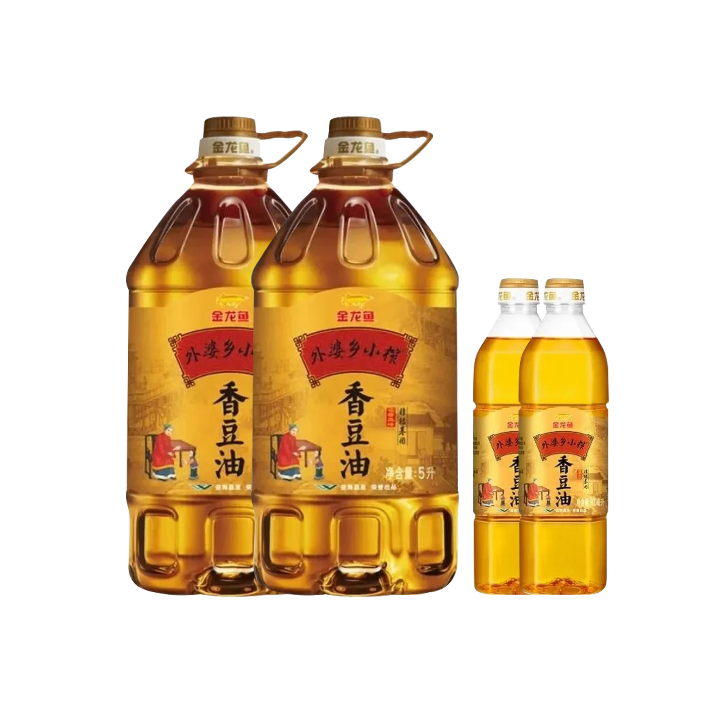 金龙鱼外婆乡小榨香豆油5.9L*2桶家用非转基因食用油大豆油色拉油