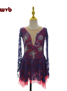 花滑专业演出服溜冰服花样滑冰专用表演服考斯滕儿童成女款裙A599