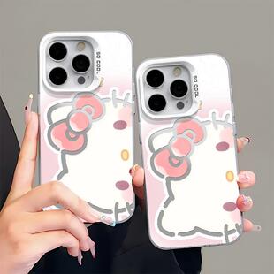 70女款 超可爱半脸小猫手机壳适用iPhone16 15软壳华为pura80小众保护套mate80 小米17 大孔壳 17promax新款