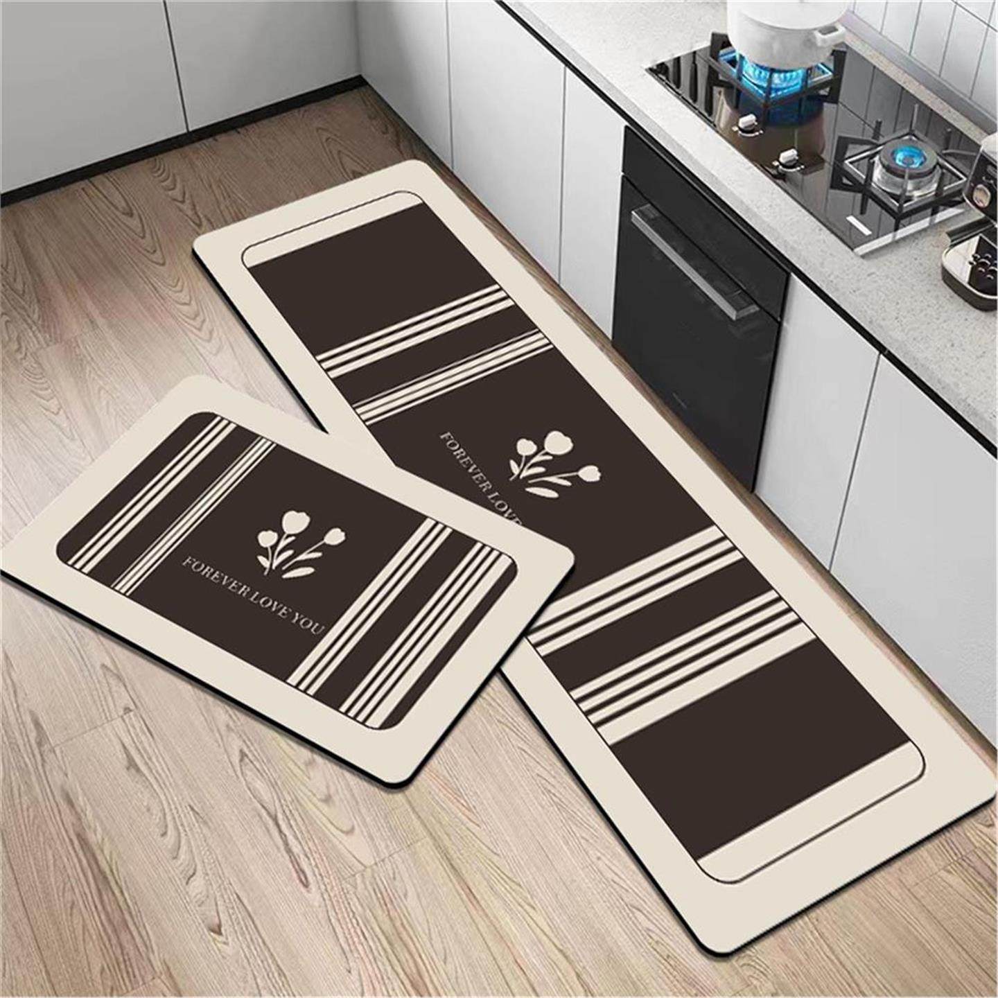 厨房皮革防水防油地垫两件套可裁剪防滑地垫家用长条免洗可擦脚垫,居家布艺,入户地垫,淘宝优惠券,粉丝福利购,淘宝优惠卷