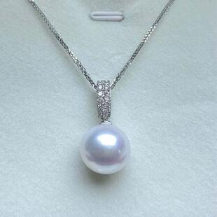 源头工厂淡水珍珠正圆强光S925银搭配肖邦项链女吊坠直播跨境直供
