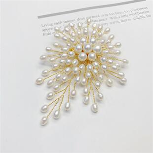 精致女胸针冬欧美气质西装外套珍珠配件高档别针饰品高级胸花配饰