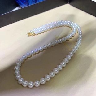 天然淡水Akoya珍珠項(xiàng)鏈 皮光細(xì)膩 7mm 愛迪生珍珠頸鏈鎖骨鏈6