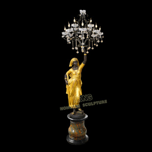 人物工艺品酒店大型落地摆件 铜雕塑阿拉伯少女灯饰HXL087120欧式