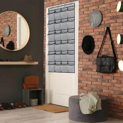 24 Pockets Wall Storage Bag Nonwoven Shoes Rack Storage Bag