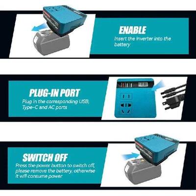 Power Inverter DC 18V To 220V Inverter Adapter Power Supply