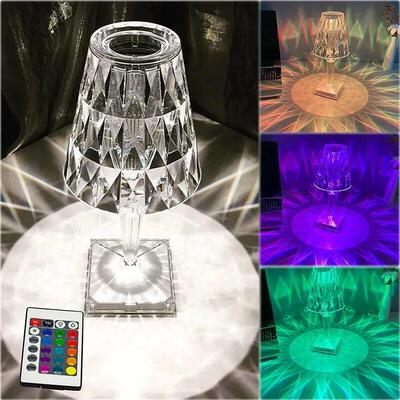 Diamond Table Lamp Touch Sensor Remote Acrylic Desk Lamps LE