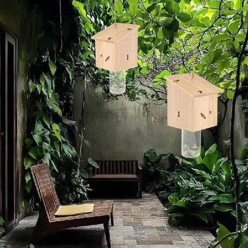 Wood Bee Traps For Outside Nature Hangable Wood Carpenter