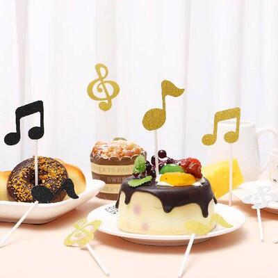 18 Pcs Notes Cake Cake Topper Toppers Paper Decorations for