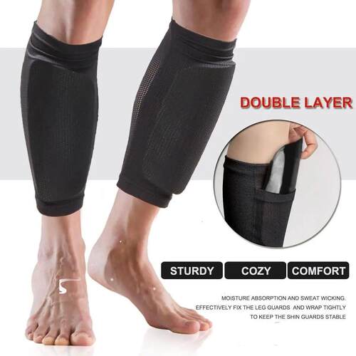 1 Pair Soccer Shin Guard Socks with Pocket Football Training
