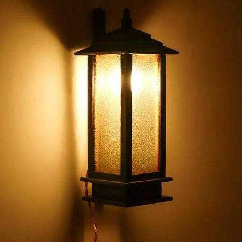 Thai solid wood retro wall lamp Southeast Asian style hotel