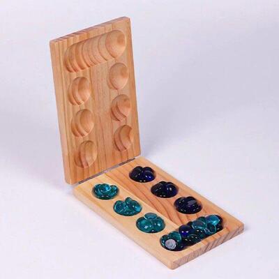 Wooden Classic Strategy Mancala Board Game Teen 2 Player