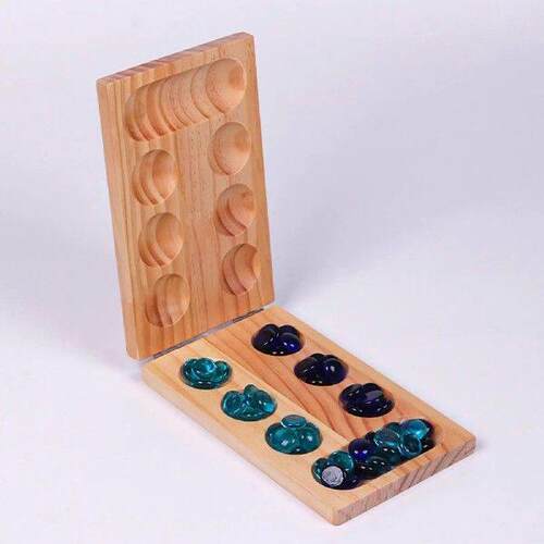 Wooden Classic Strategy Mancala Board Game Teen 2 Player