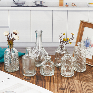 小号花器高级瓶子水培简约桌面迷你透明玻璃花瓶插花精致装饰摆件