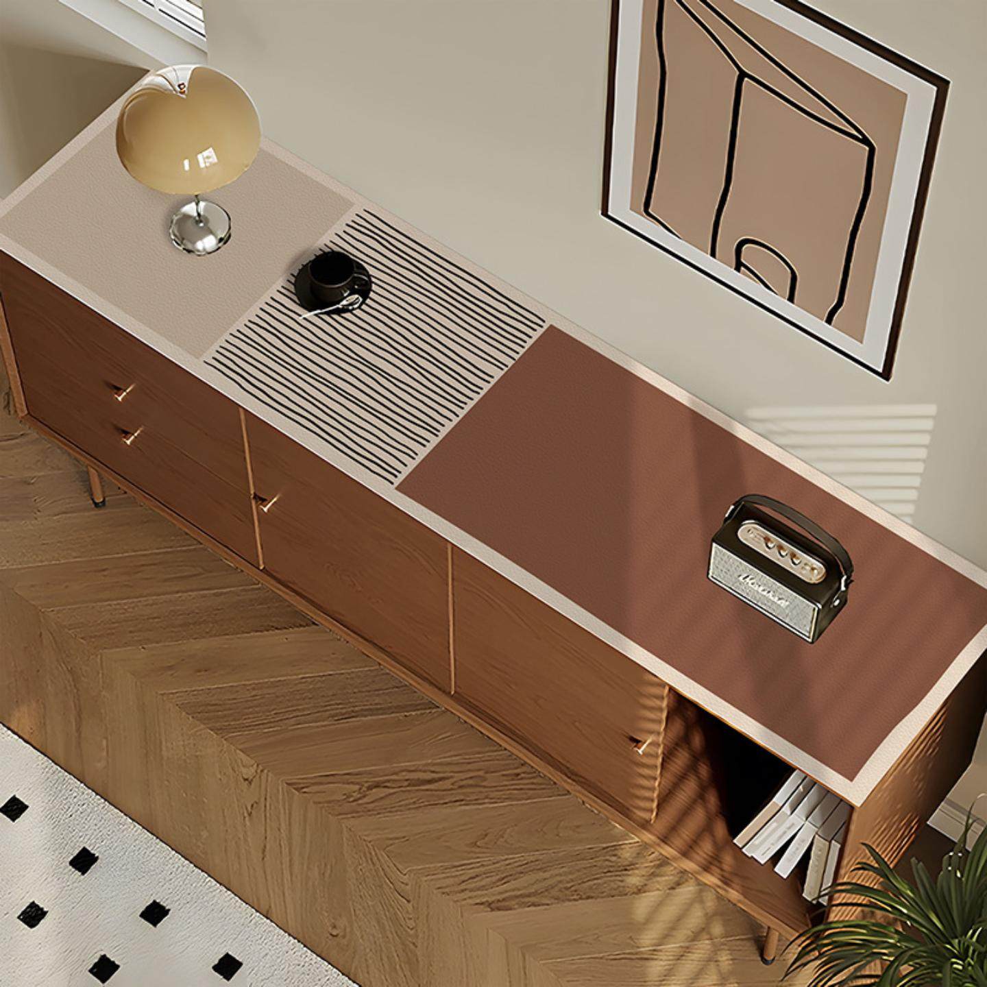 复古轻奢高级感双面桌布长条电视柜餐边柜垫鞋柜桌垫防油防水垫子,居家布艺,办公桌垫,淘宝优惠券,粉丝福利购,淘宝优惠卷