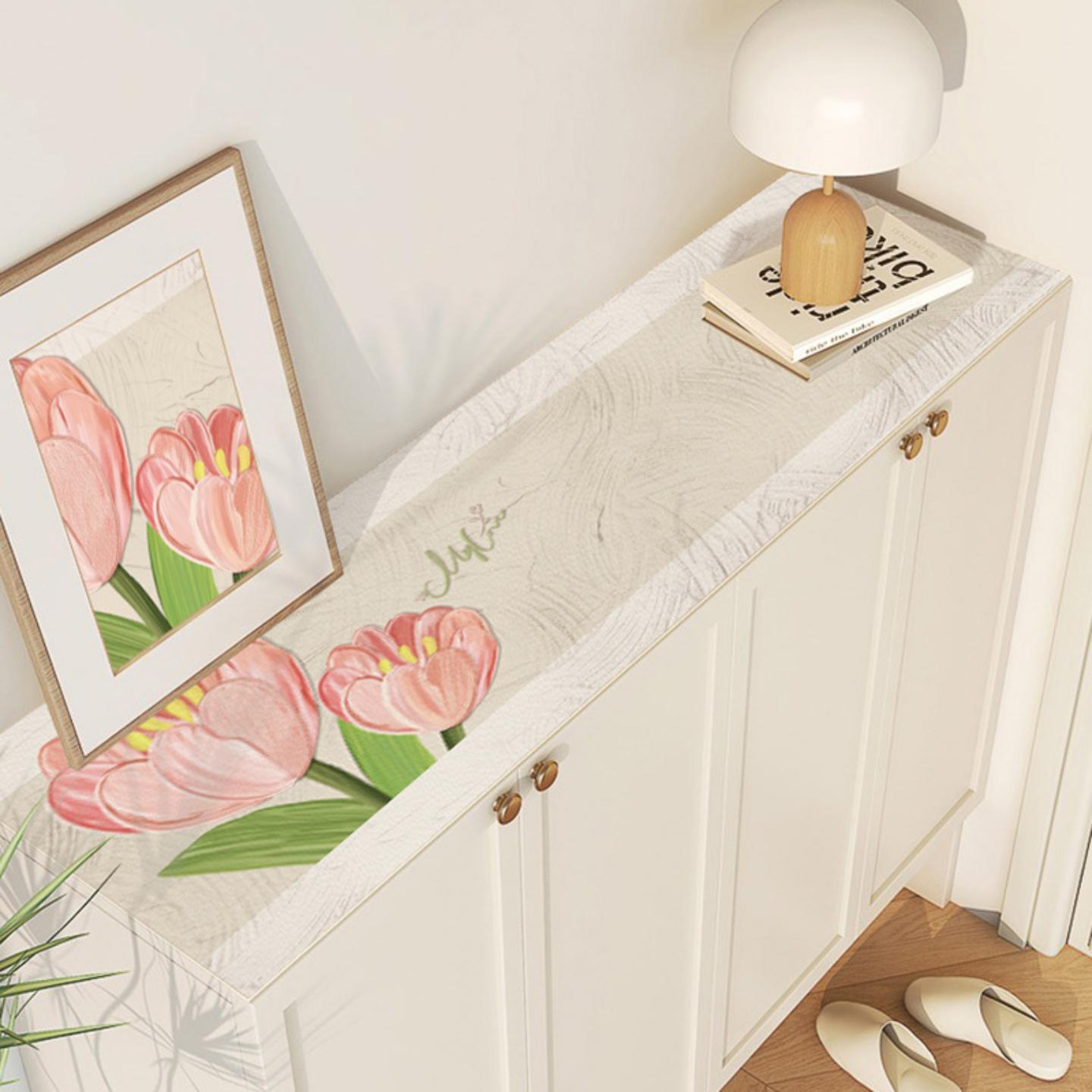 简约油画玄关双面鞋柜垫餐边柜