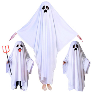 万圣节儿童成人服装 饰白色鬼衣扮鬼道具服 幽灵鬼衣服斗篷服饰装