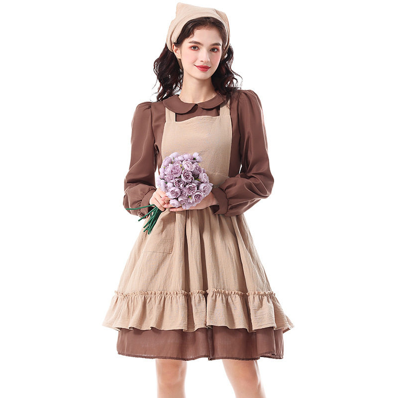 儿童节万圣演出服装灰姑娘衣服卖火柴的小女孩话剧奶奶平民女仆服