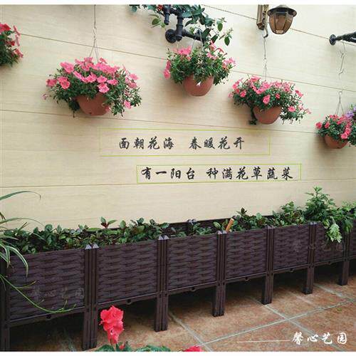 阳台架高种植箱 长方形种菜盆 家庭菜园组合花盆种葡萄/蔷薇/果树