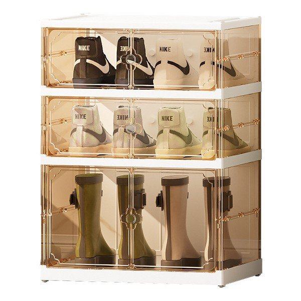 免安装防尘透明鞋盒鞋子收纳盒多层塑料折叠鞋架家用多功能鞋柜,收纳整理,鞋盒,淘宝优惠券,粉丝福利购,淘宝优惠卷