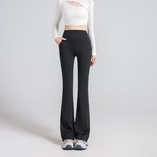 200斤加肥大码鲨鱼裤女喇叭裤300斤打底外穿高腰收腹提臀微喇裤子