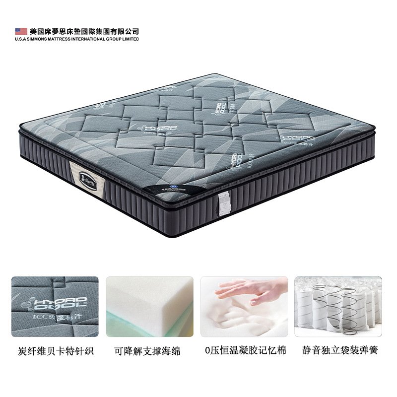 席梦思床垫零压记忆棉独立弹簧床垫软硬家用1.8x2米乳胶床垫