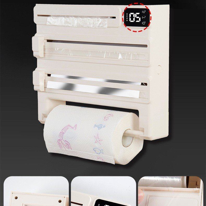 日本多功能厨房家用免打孔壁挂式保鲜膜锡纸切割器卷纸架定时款,家庭/个人清洁工具,卷纸器/纸巾架,淘宝优惠券,粉丝福利购,淘宝优惠卷