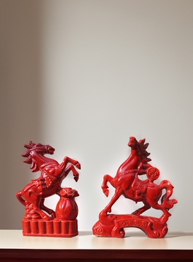 采购产品红马装饰品，栗色陶瓷小马工艺品，立即成功礼品，乔迁新