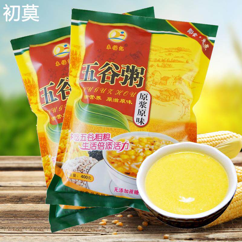 朱福记五谷粥玉米小米片糙米薏米黑米五谷杂粮营养代早餐即食冲饮