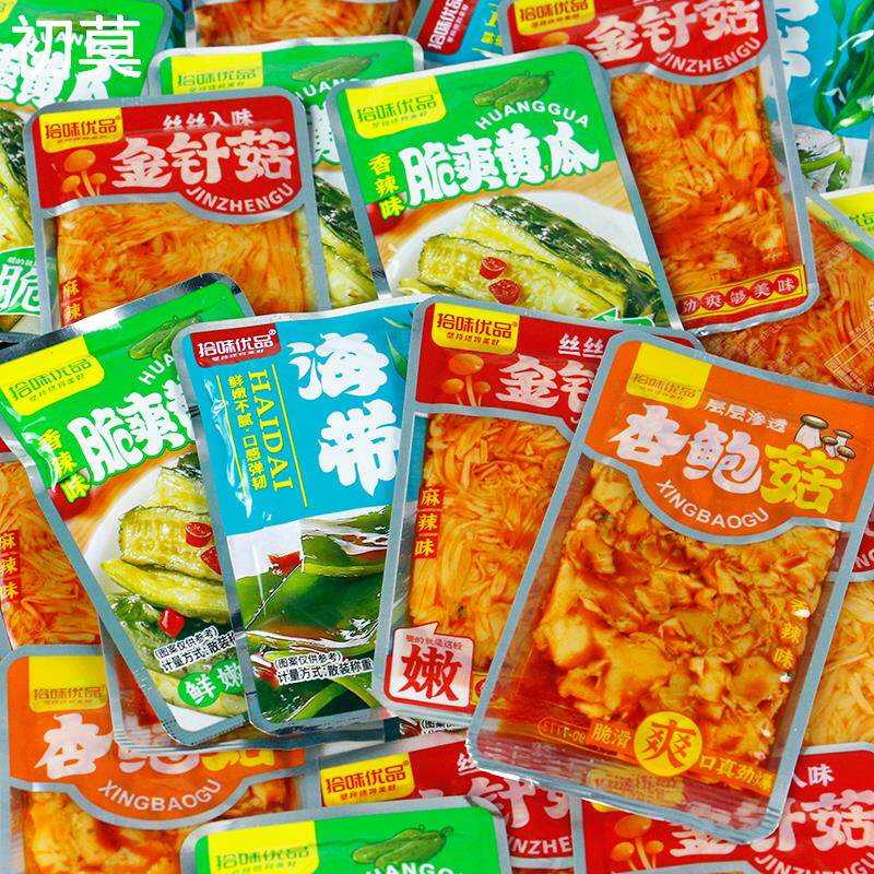 拾味优品金针菇黄瓜海带杏鲍菇500g香辣酱菜农家咸菜即食下饭菜