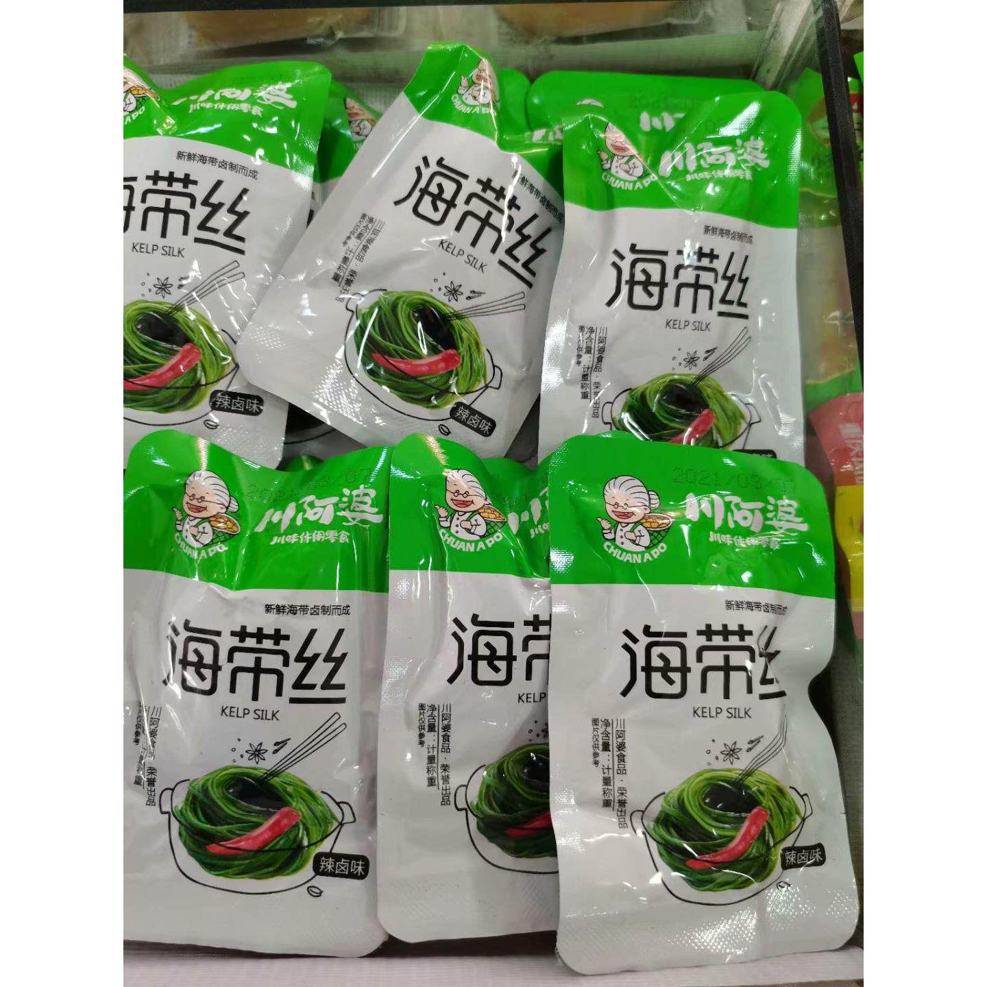 川阿婆海带丝1000g咸菜下饭菜香辣海带片海带头休闲食品