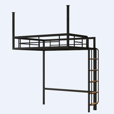 小户型铁艺挂壁床省空间架空床上层下空公寓悬挂床阁楼高架床