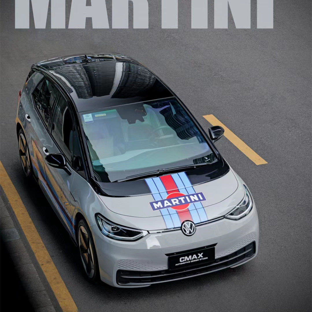 适用大众ID3蚁新款马天尼个性车贴纸 高尔夫78尚酷GTPolo防水贴画