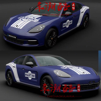保时捷911车贴718 918 Panamera Cayman拉花MARTINI赛车改装贴纸