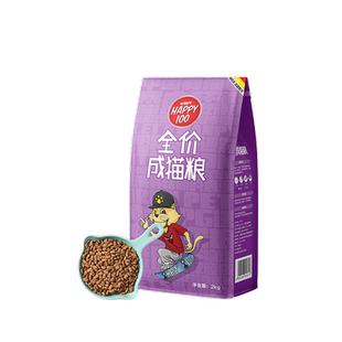 顽皮happy100全价成猫粮营养健康布偶英短吃的猫粮2kg呵护肠胃