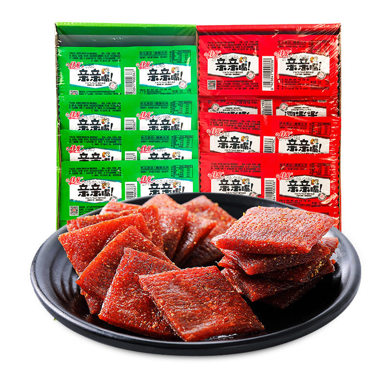 佳龙辣亲亲嘴辣条20g*100包散装麻辣烧香辣豆皮面筋小吃90后零食