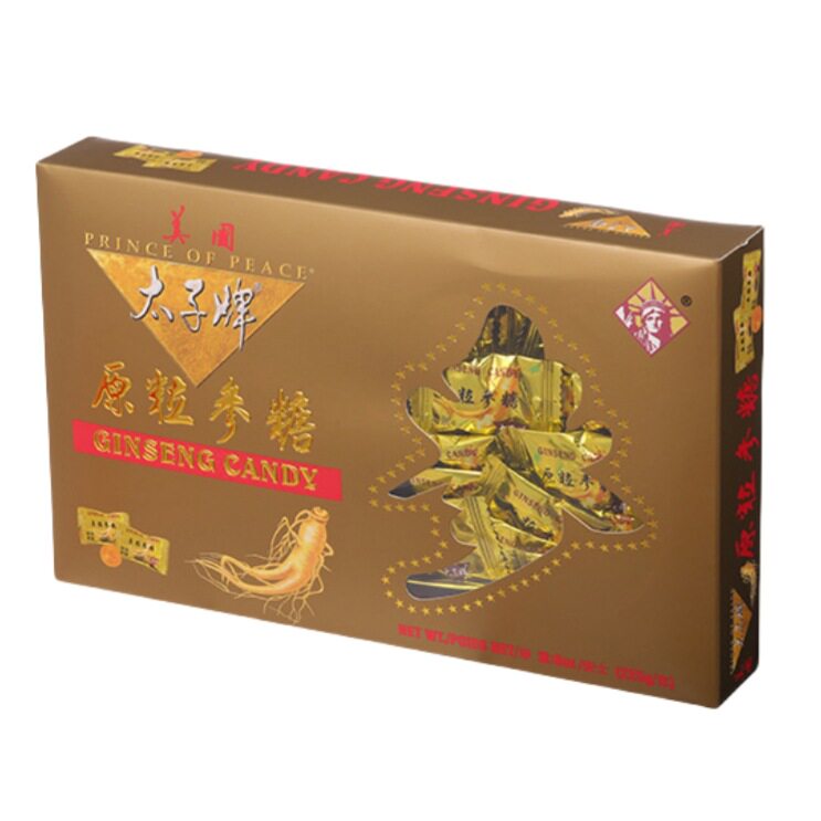 美国太子牌原粒参糖滋补送礼盒清凉清爽润喉糖225g礼盒